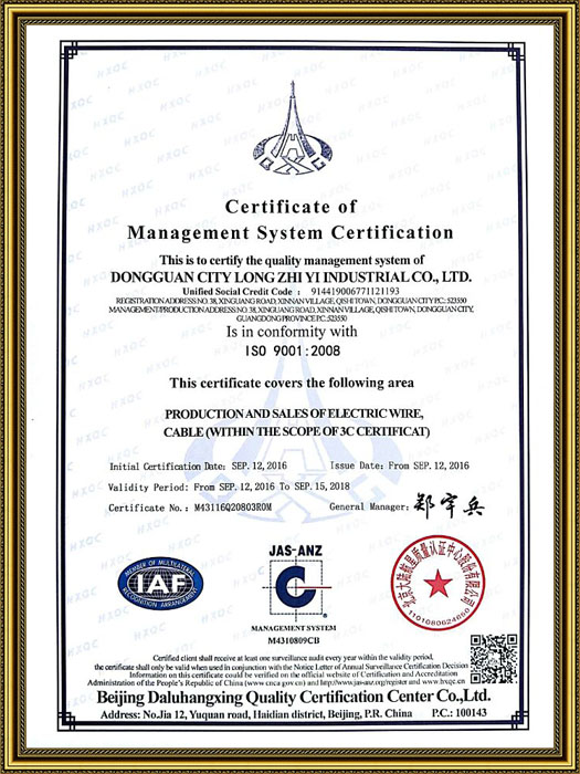 ISO管理证书（英文）